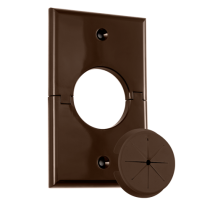 Midlite Single Gang Splitport with Grommet - Brown