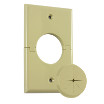 Midlite Single Gang Splitport with Grommet - Ivory