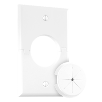 Midlite Single Gang Splitport with Grommet - White