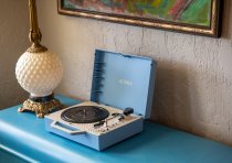 Victrola Re-Spin Sustainable Bluetooth Suitcase Record Player - Light Blue