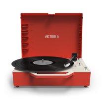 Victrola Re-Spin Sustainable Bluetooth Suitcase Record Player - Poinsettia Red