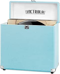 Victrola Collector Storage case for Vinyl Turntable Records - Turquoise