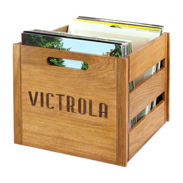 Victrola Wooden Vinyl Record Crate