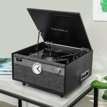 Victrola Century Signature+ 6-in-1 Wood Record Player - Black