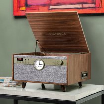 Victrola Century Signature+ 6-in-1 Wood Record Player - Walnut